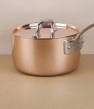 English copper & stainless steel lidded saucepan, 1.5l