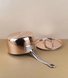 English copper & stainless steel lidded saucepan, 1.5l