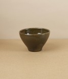 Japanese Ceramic Small Bowl or Drinking Cup, Olive