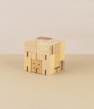 Cubebot wooden toy robot, small