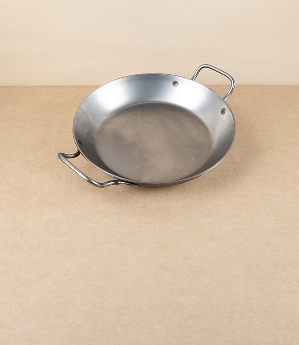 De Buyer Blue Steel Frying Pan, 2 Handles, 24cm