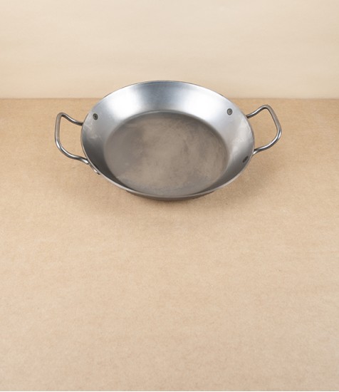 De Buyer Blue Steel Frying Pan, 2 Handles, 24cm