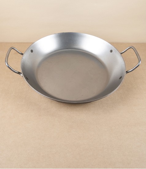 De Buyer Blue Steel Frying Pan, 2 Handles, 32cm
