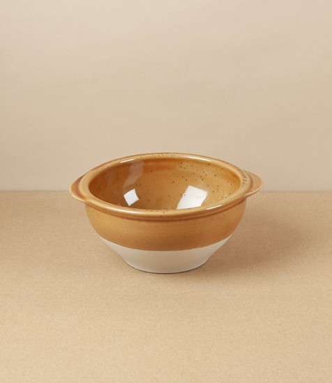 Poterie Digoin Bol à Oreilles, 'Miel' Glaze