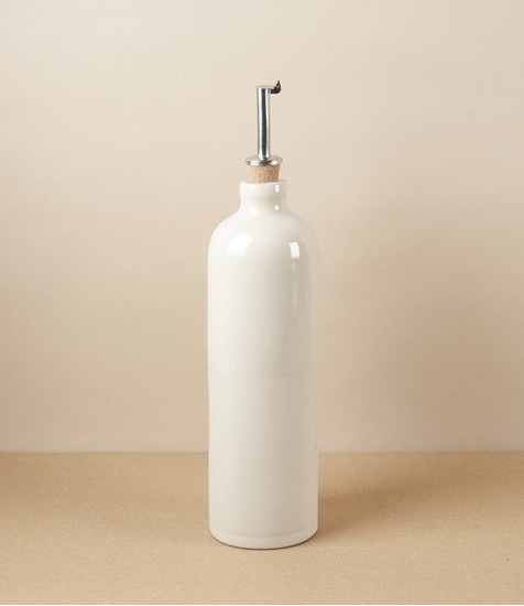Poterie Digoin Stoneware Oil Bottle, Natural Glaze