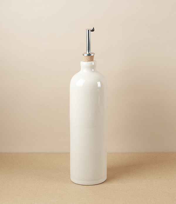 Poterie Digoin Stoneware Oil Bottle, Natural Glaze
