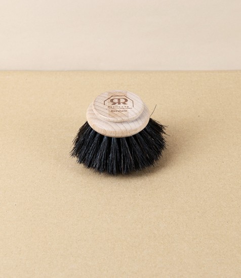 Dish Brush Replacement Head, Black Horsehair, 5cm