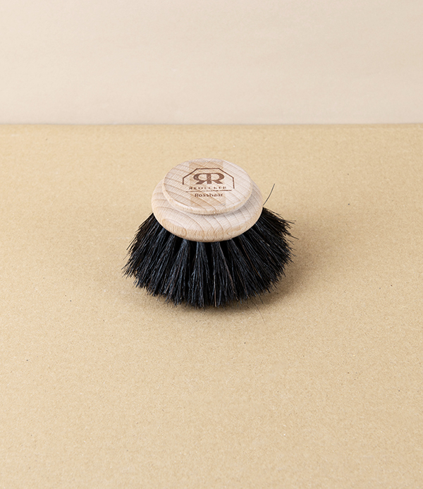 Dish Brush Replacement Head, Black Horsehair, 5cm