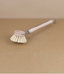 Dish brush with replaceable head, stiff