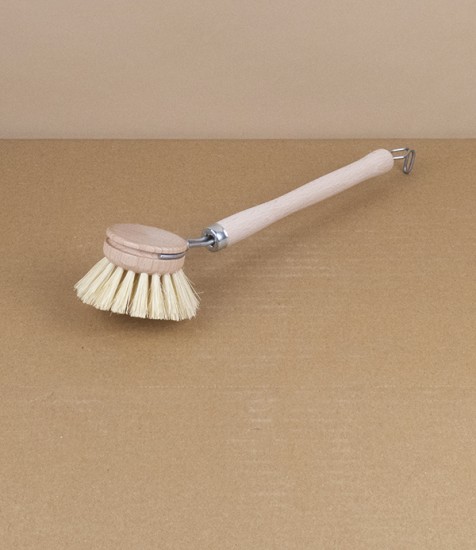Dish brush with replaceable head, stiff