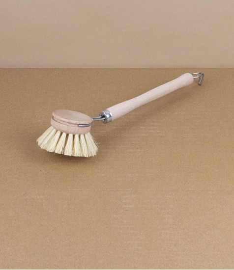 Dish brush with replaceable head, stiff