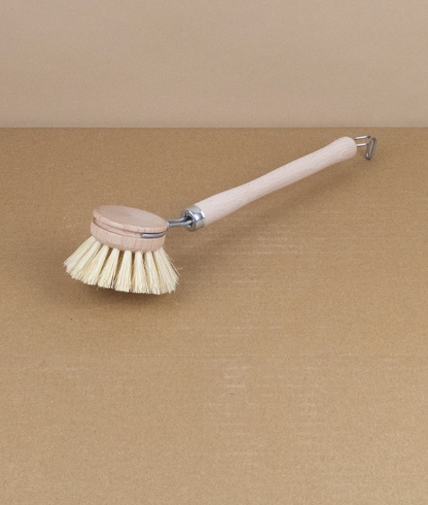 Dish brush with replaceable head, stiff