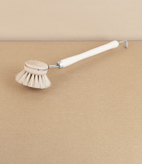 Dish brush with replaceable head, soft