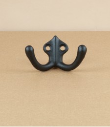 Cast aluminium Double Hook 142, Black