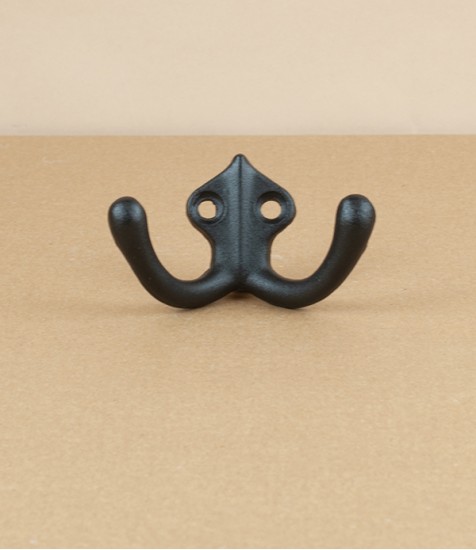 Cast Aluminium Double Hook 142, Black
