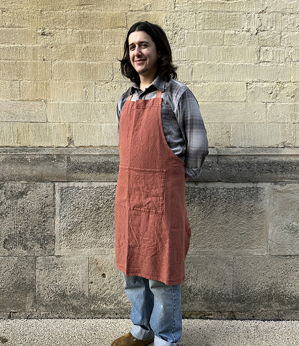 French Washed Linen & Cotton Apron, Brique