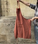 French Washed Linen & Cotton Apron, Brique