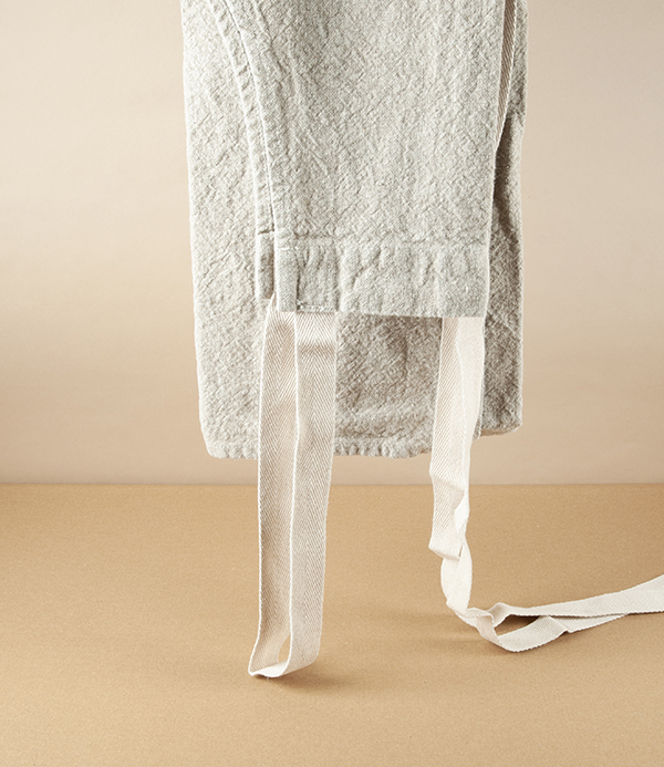 French Washed Linen & Cotton Apron, Natural Linen