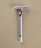 Merkur chrome safety razor, straight cut