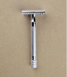 Merkur chrome safety razor, straight cut