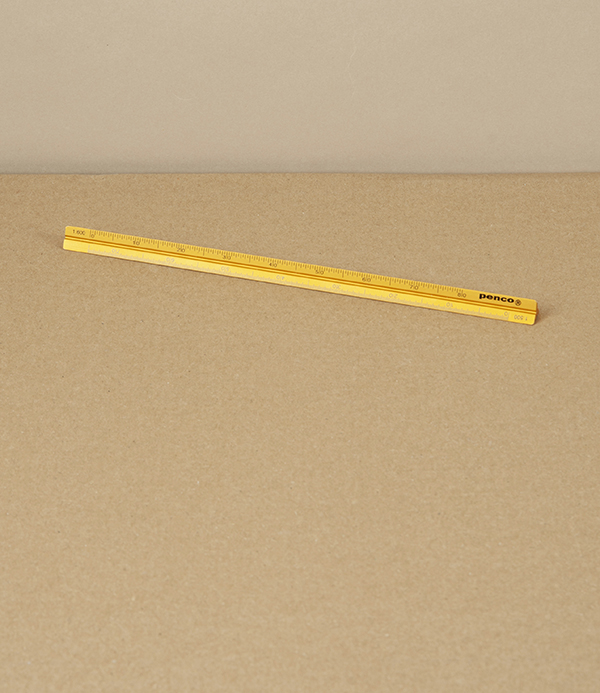Japanese Aluminium Drafting Scale, Yellow