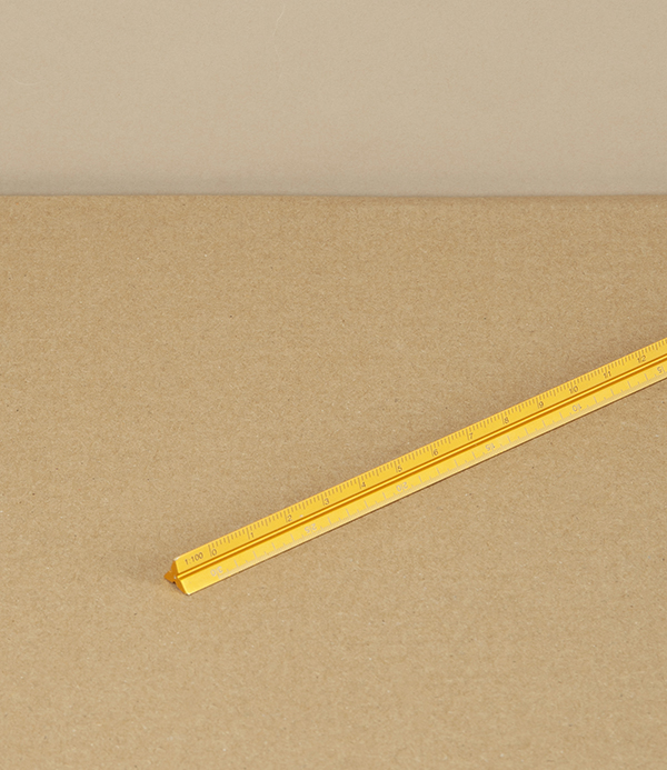Japanese Aluminium Drafting Scale, Yellow