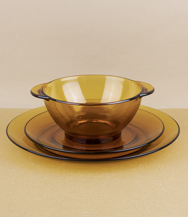 Duralex amber side plate, 19cm