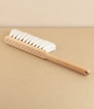 Dust brush, beech and goat hair, stitched, white