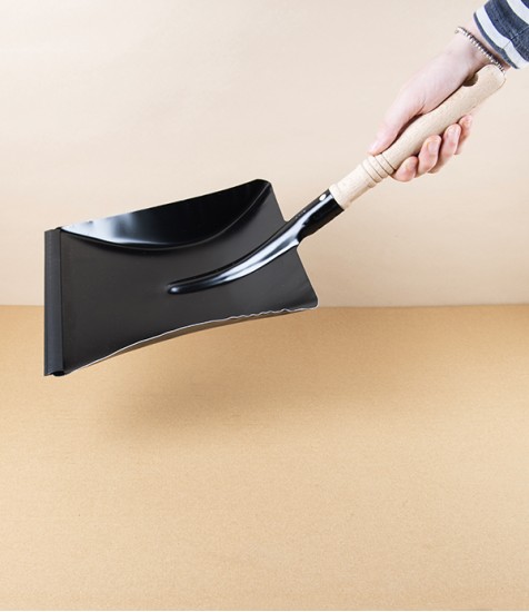 Wood Handled Dustpan or Shovel, Black