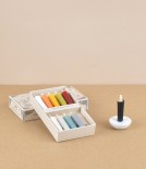 Japanese coloured candle & stand set