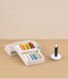 Japanese coloured candle & stand set