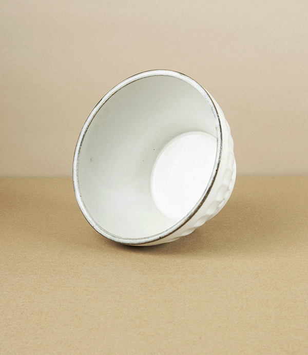 Japanese Earthenware Fluted Table Bowl