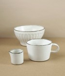 Japanese Earthenware Fluted Table Bowl