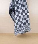 Jacquard Woven Square Kitchen Towel, 65cm, Black