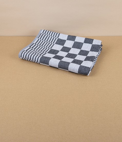 Jacquard Woven Square Kitchen Towel, 65cm, Black