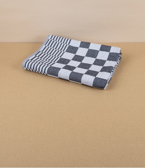 Jacquard Woven Square Kitchen Towel, 65cm, Black