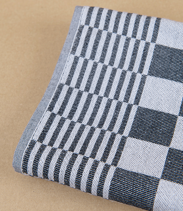 Jacquard Woven Square Kitchen Towel, 65cm, Black