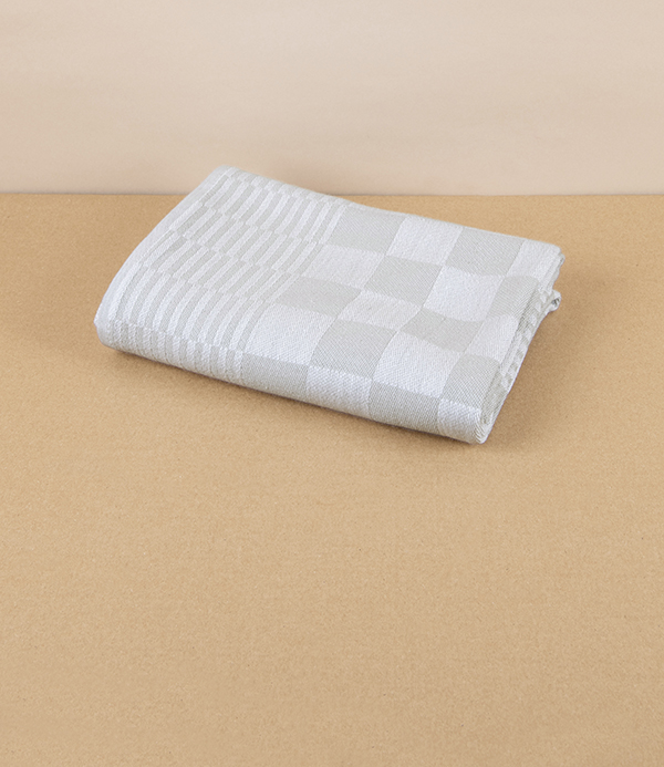 Jacquard Woven Square Kitchen Towel, 80cm, Beige