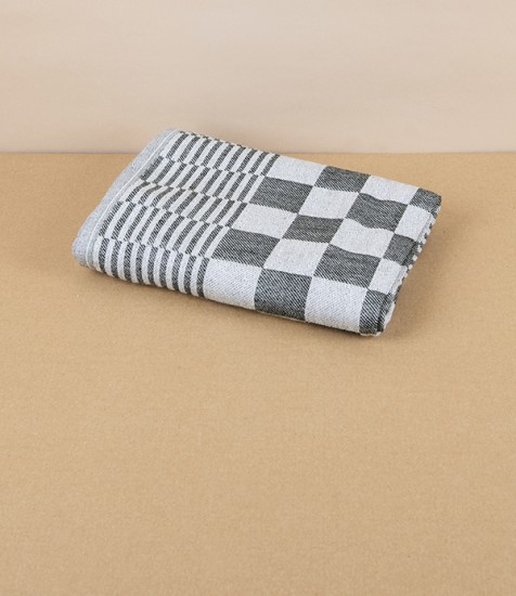 Jacquard Woven Square Kitchen Towel, 80cm, Black