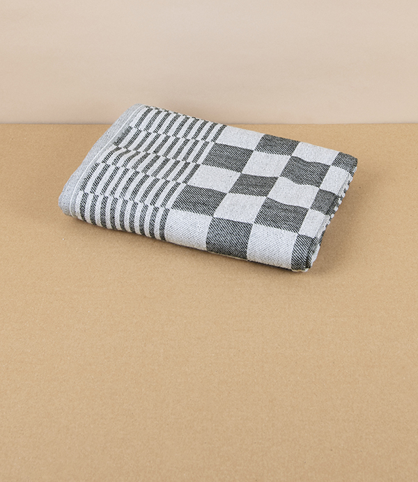 Jacquard Woven Square Kitchen Towel, 80cm, Black