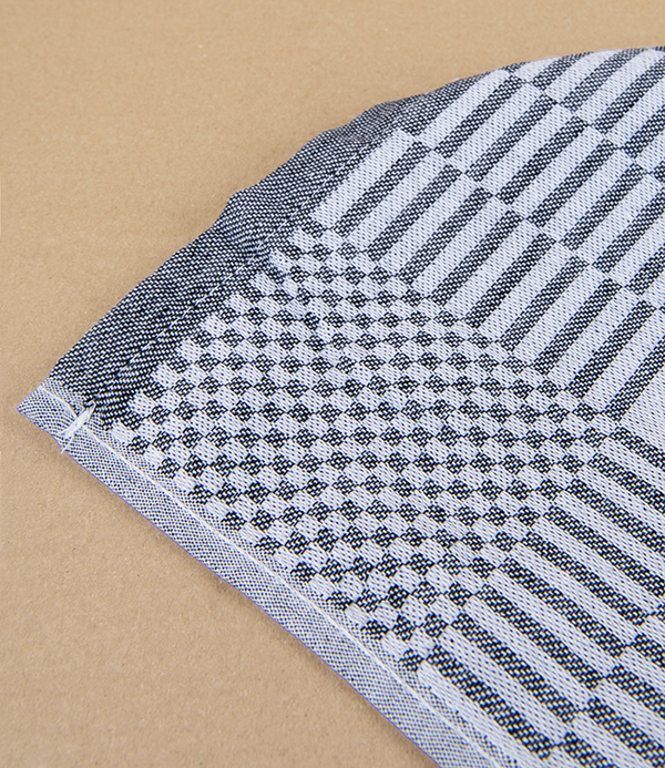 Jacquard Woven Square Kitchen Towel, 80cm, Black