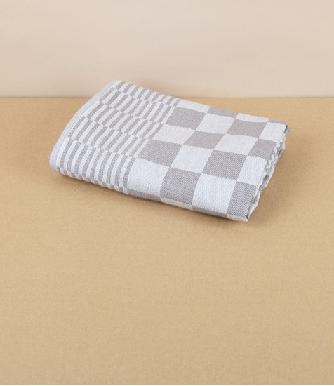 Jacquard Woven Square Kitchen Towel, 80cm, Taupe 
