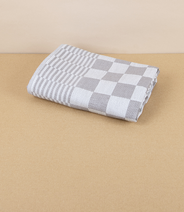 Jacquard Woven Square Kitchen Towel, 80cm, Taupe 