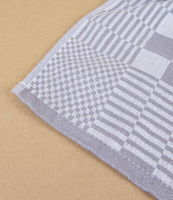 Jacquard Woven Square Kitchen Towel, 80cm, Taupe 