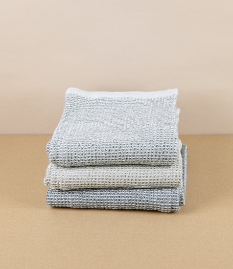 Waffle Woven Hand or Kitchen Towels, Set of Three