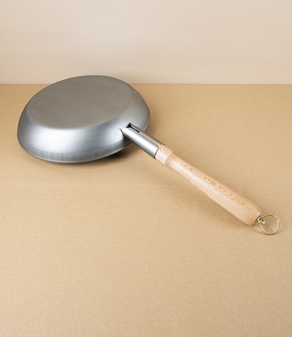 Austrian Iron Frying Pan, Wooden Handle