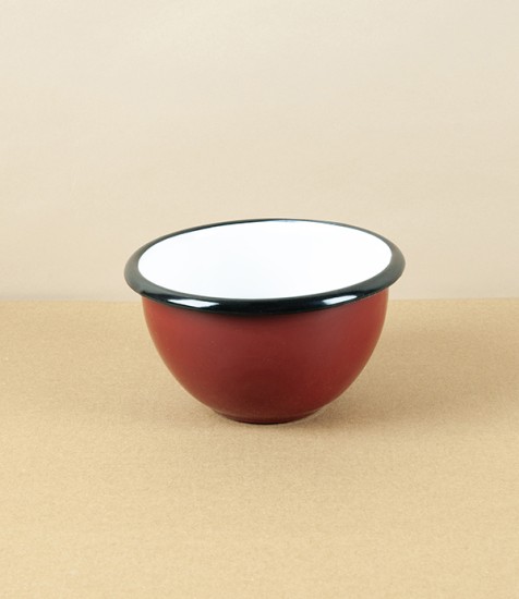 Ukrainian enamel bowl, 10cm, red