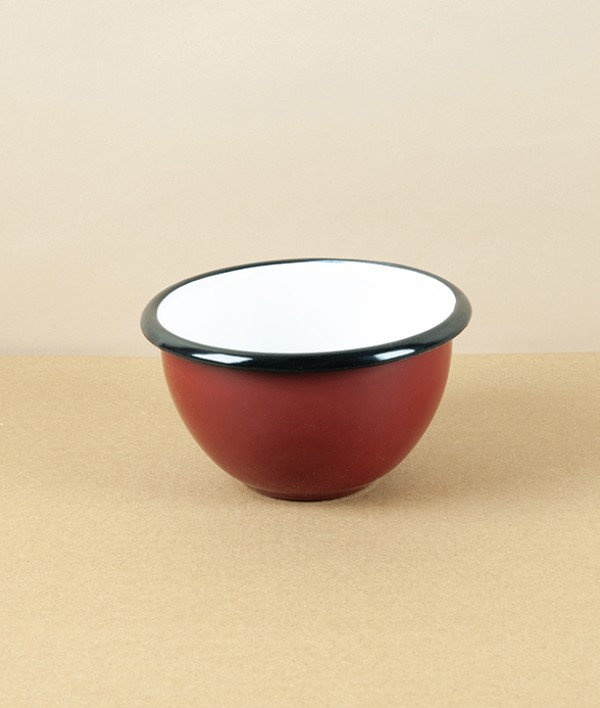 Ukrainian enamel bowl, 10cm, red