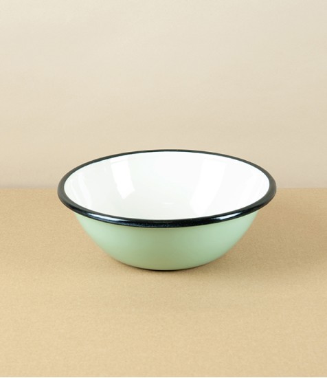 Ukrainian enamel bowl, 15cm, light green