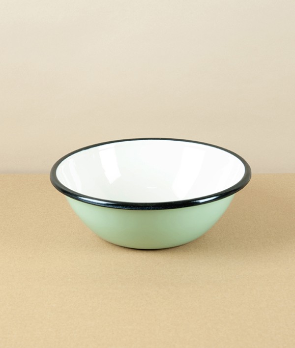 Ukrainian enamel bowl, 15cm, light green